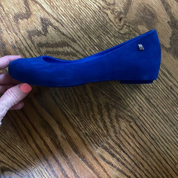 Mini Melissa blue suede peep toe show size 2 NWOT - Picture 4 of 7